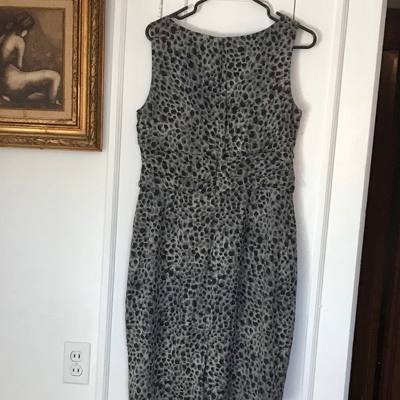 Ann Taylor silk dress, gray cheetah print - Picture 6 of 7